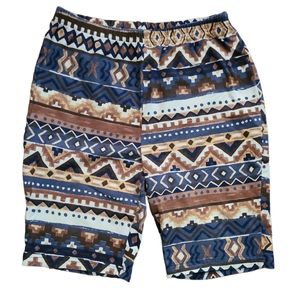 VTG Vintage Southwestern Aztec Tribal Stretch Shorts Fun Art by Lori B
